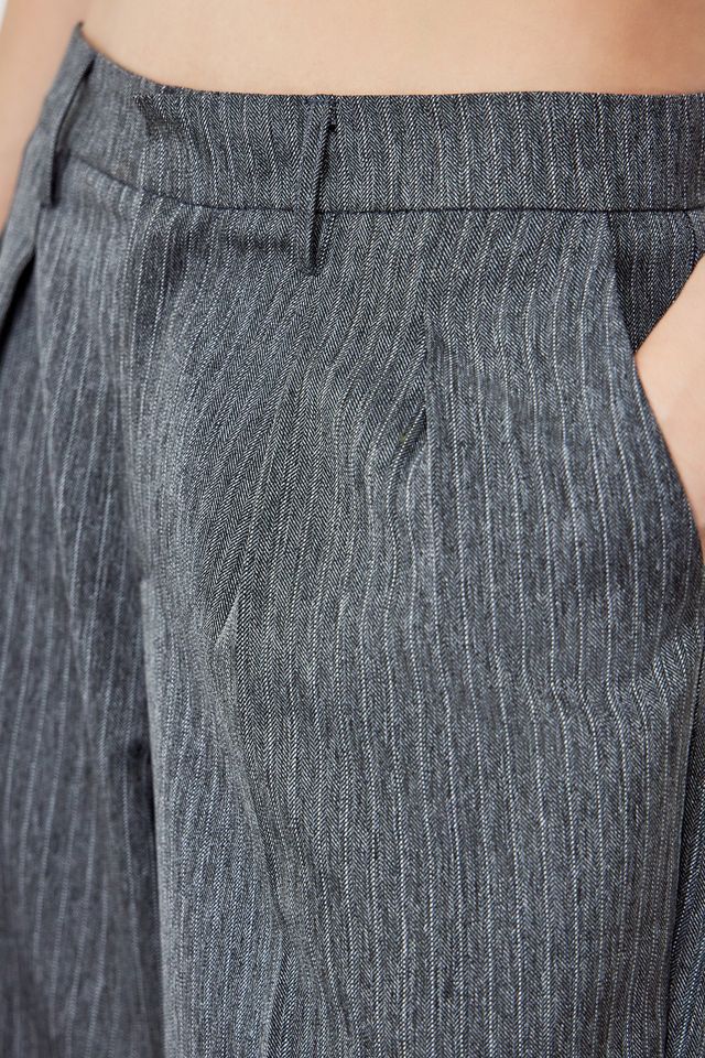 Archive At UO Grey Pinstripe Mensie Wide Leg Trousers  #2
