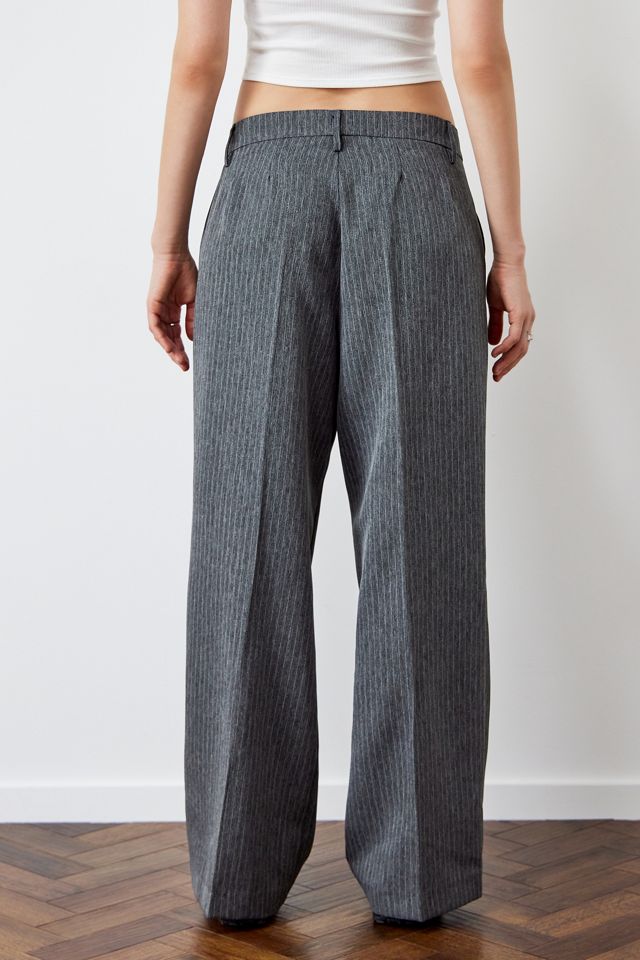 Archive At UO Grey Pinstripe Mensie Wide Leg Trousers  #3
