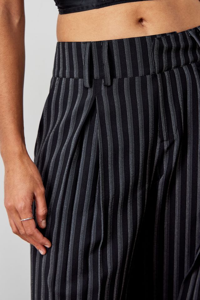 Archive At UO Black Pinstripe Ama Wide Leg Trousers | Urban