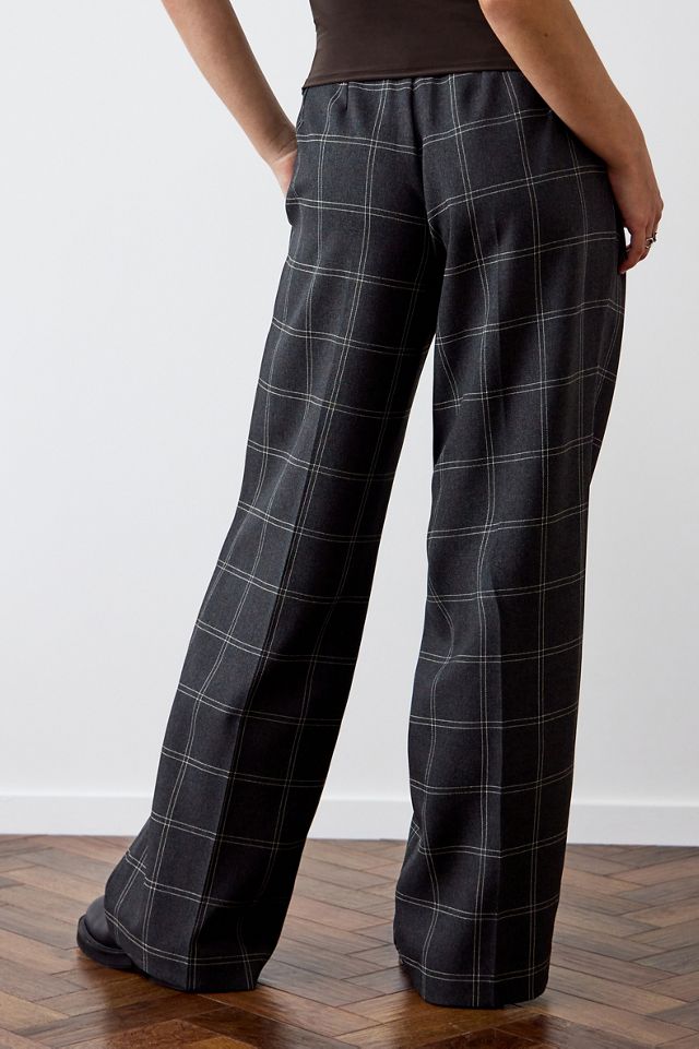 Archive At UO Charcoal Check Mensie Wide Leg Trousers #2