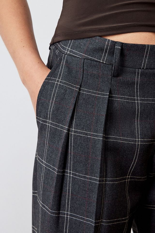Archive At UO Charcoal Check Mensie Wide Leg Trousers #3