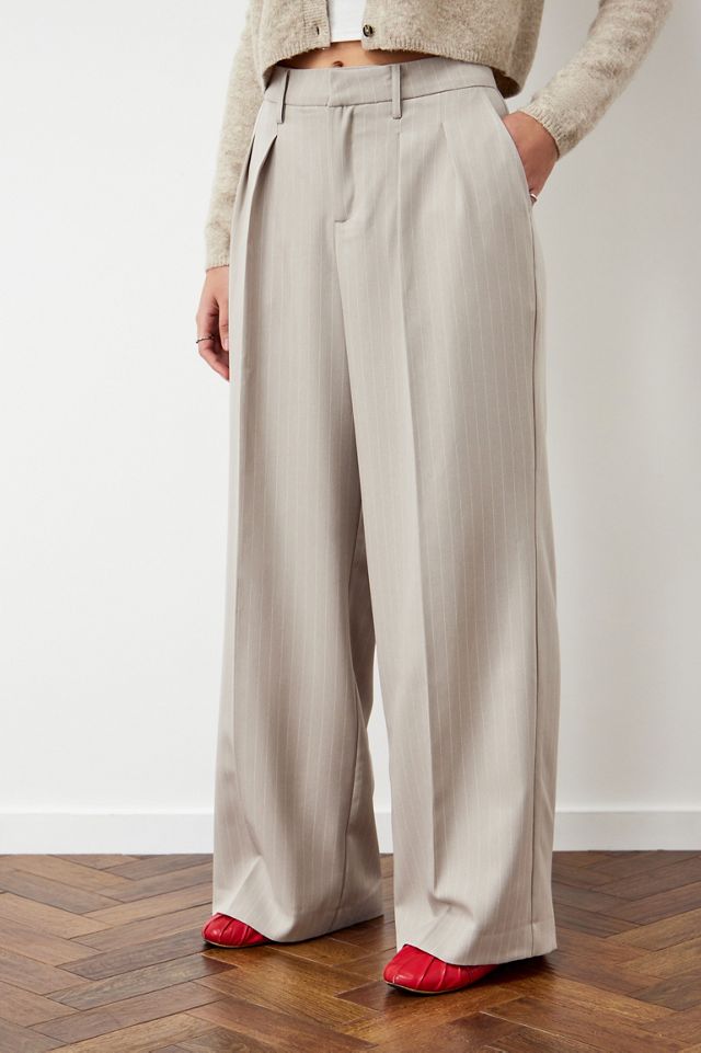 Archive At UO Beige Pinstripe Mensie Wide Leg Trousers #2