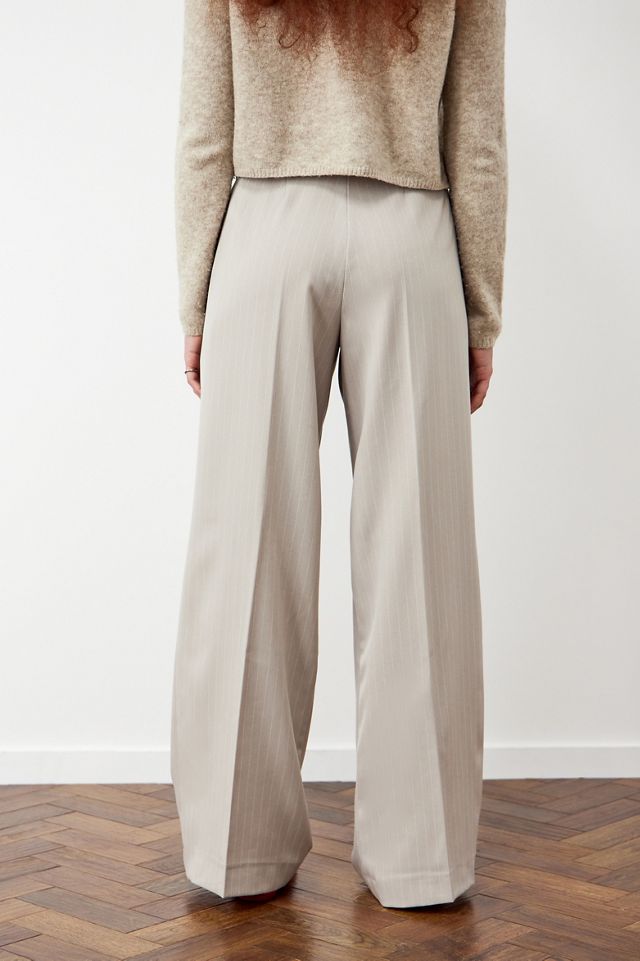 Archive At UO Beige Pinstripe Mensie Wide Leg Trousers #5