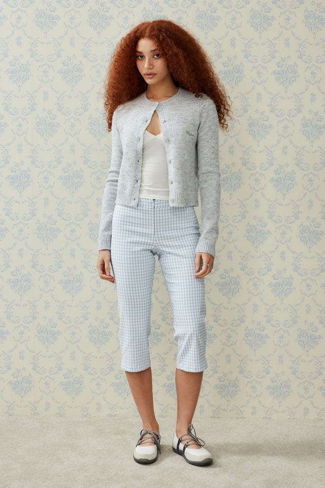 Archive At UO Blue Gingham Capris #1