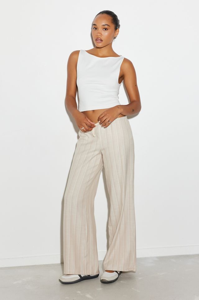 Archive At UO Stone Stripe Linen Hazel Trousers #1