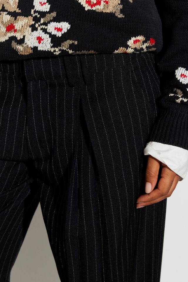 Pantaloni a Gamba Larga a Righe Sottili Nere Archive At UO #3