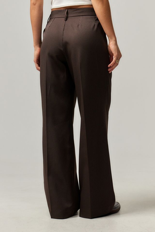 Archive At UO Chocolate Thin Pinstripe Low Rise Ash Trousers #3