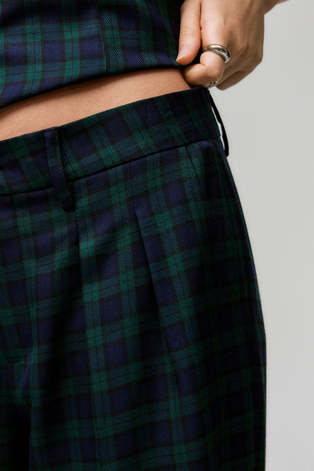 Archive At UO Green Tartan Ash Low Rise Wide Leg Trousers #2