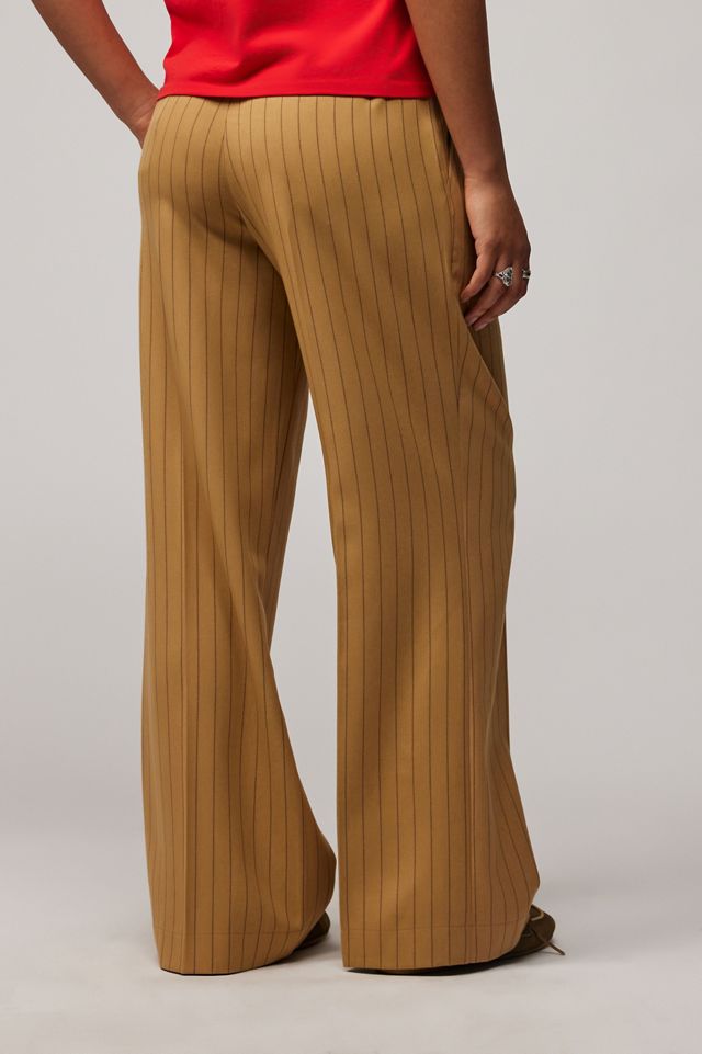 UO Camel Ash Pinstripe Low Rise Trousers #2