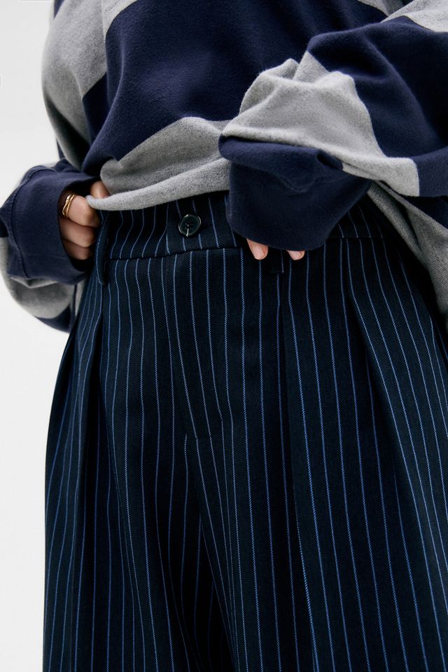 Archive At UO Navy Ash Pinstripe Low Rise Trousers #1