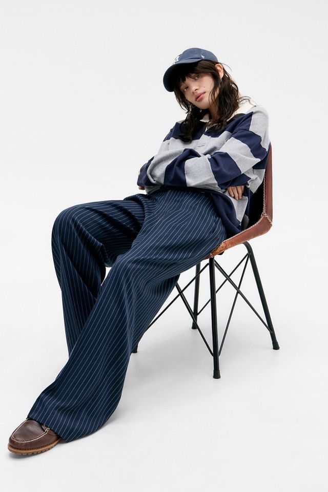 Archive At UO Navy Ash Pinstripe Low Rise Trousers #3