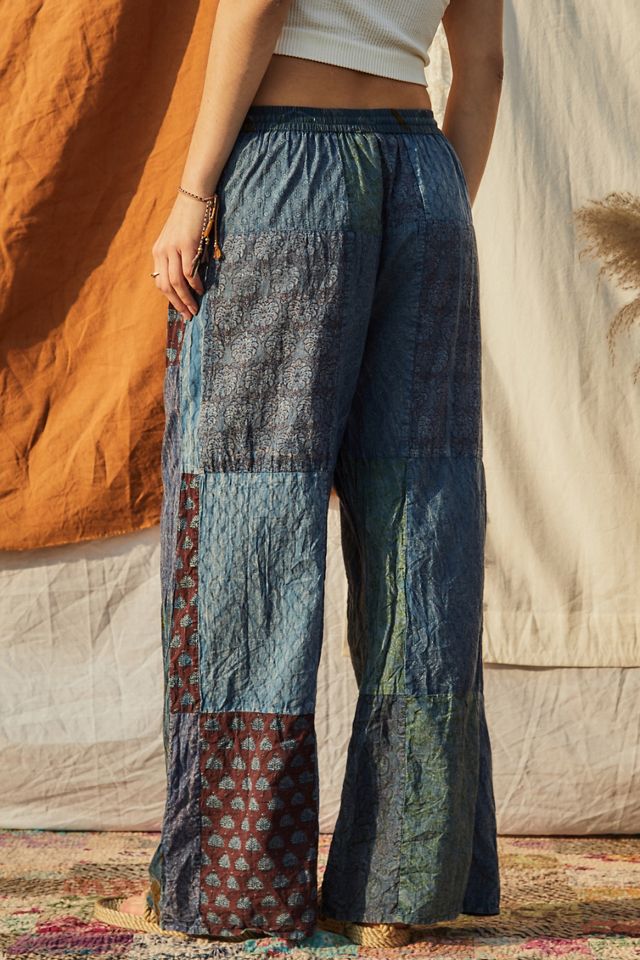 Urban Outfitters Archive Overdyed Blue Patchwork Trousers  #2