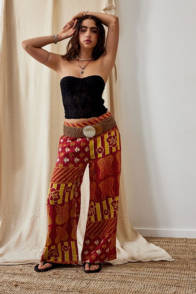 Archive At UO Mirabel Kantha Puddle Trousers | Urban Outfitters UK