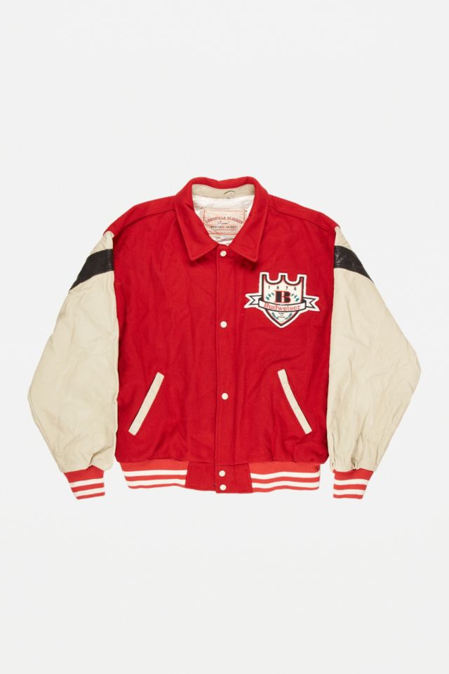 Urban Outfitters Vintage Red Varsity Jacket for Men