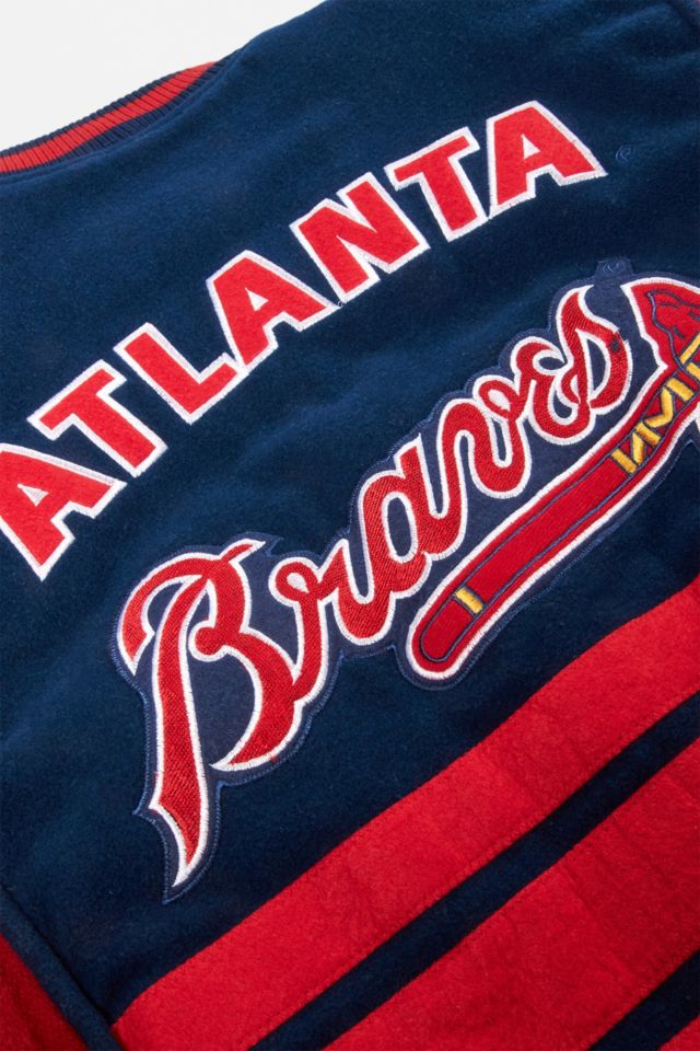 Urban Renewal One-Of-A-Kind Blue Atlanta Braves Bomber Jacket