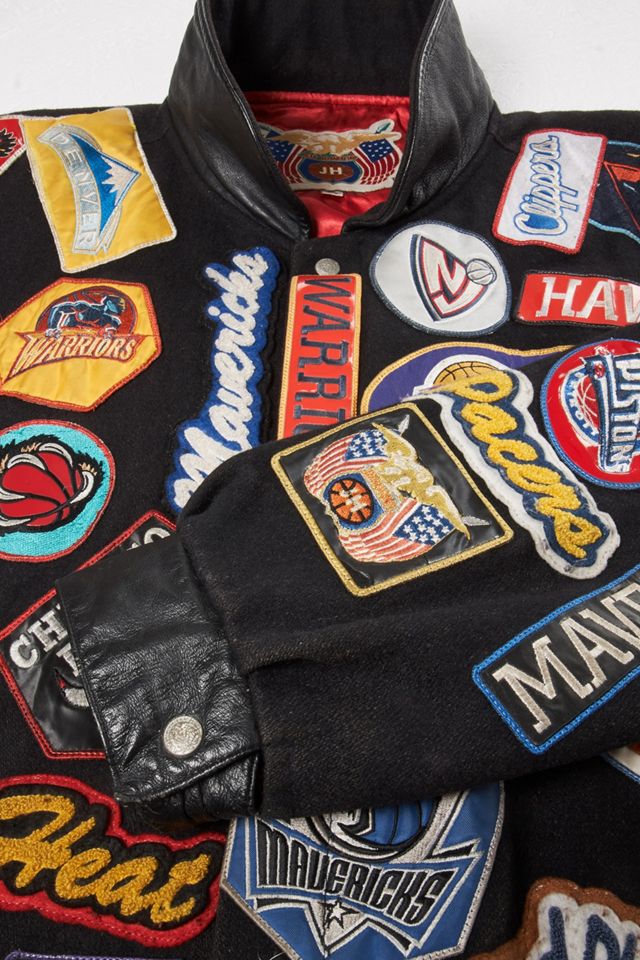Urban Renewal One-Of-A-Kind Black NBA Badge Jacket #1