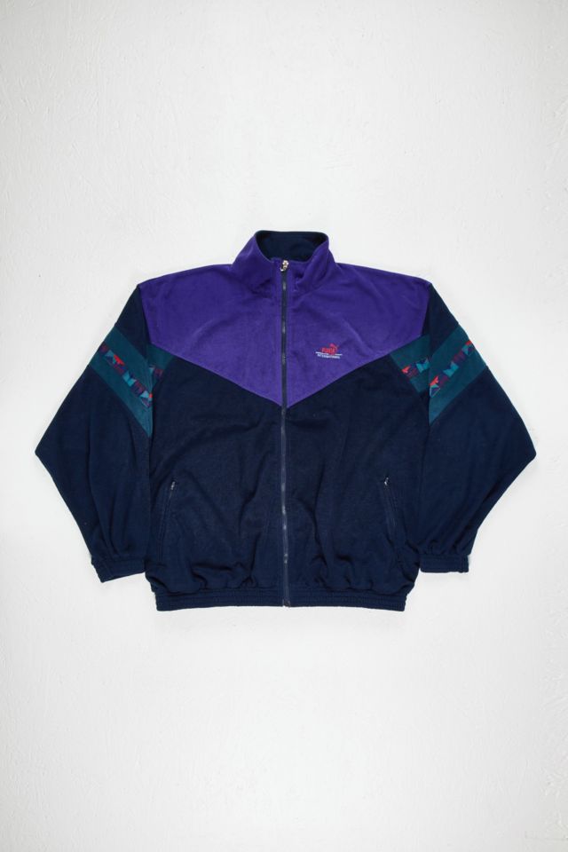 Puma purple outlet fleece jacket