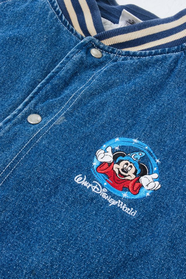 Urban Renewal One-Of-A-Kind Mickey Mouse Denim Varsity Jacket #1