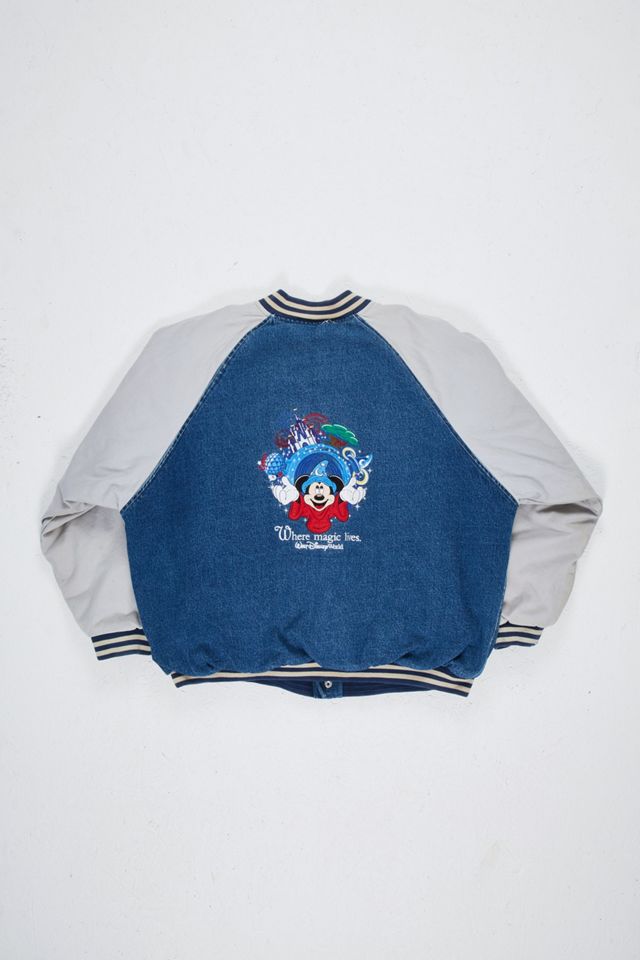 Urban Renewal One-Of-A-Kind Mickey Mouse Denim Varsity Jacket #2