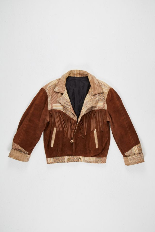 Urban Renewal One-Of-A-Kind Vintage Patterned Suede Tassel Jacket ...