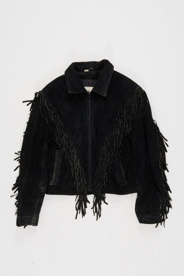 Urban Renewal OneOfAKind Black Suede Tassel Jacket Urban Outfitters UK