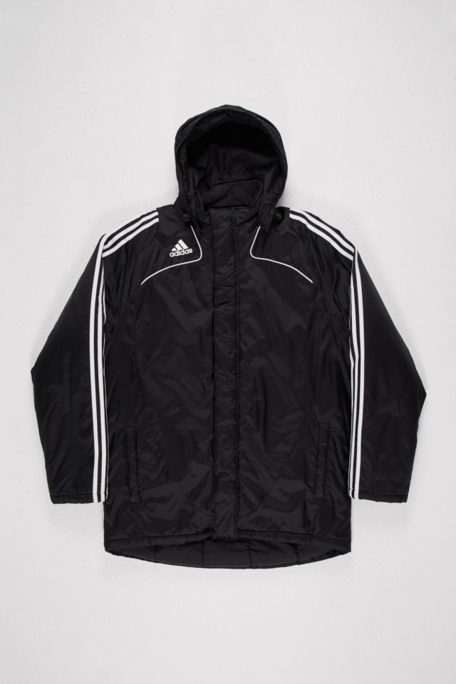 Urban Renewal One-Of-A-Kind Black adidas Coat | Urban Outfitters UK