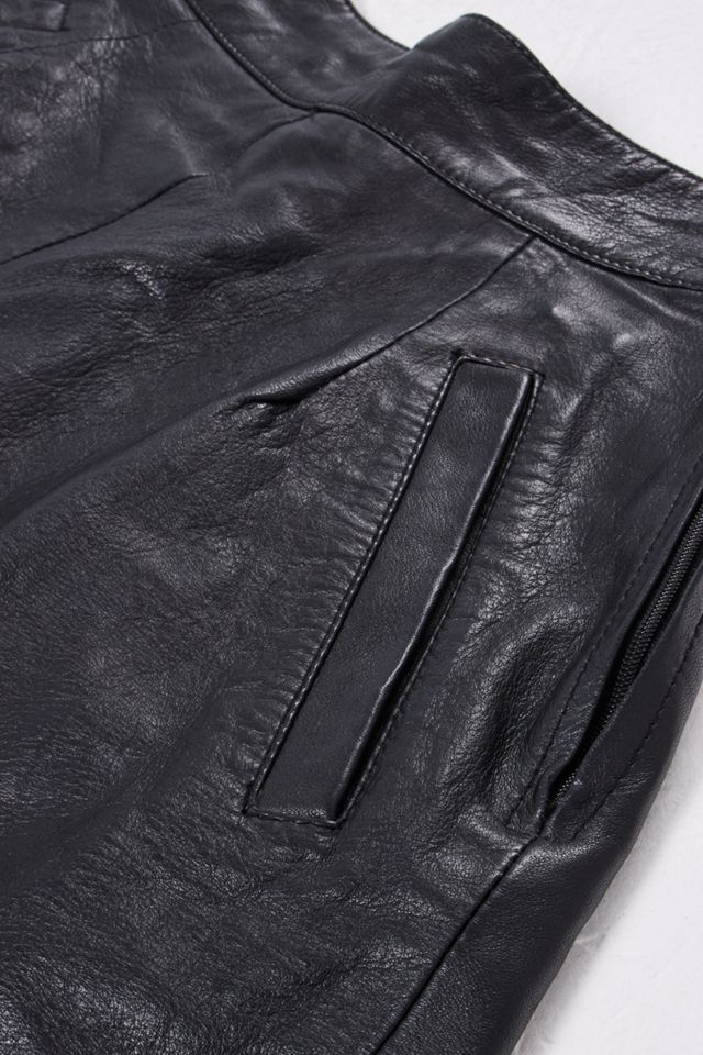 Urban Renewal One-Of-A-Kind Black Leather High-Waisted Shorts #2