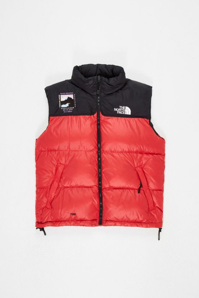 Red and black hot sale north face gilet