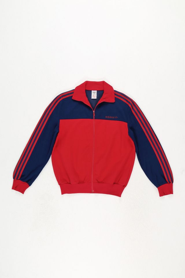 Adidas red white online and blue track jacket