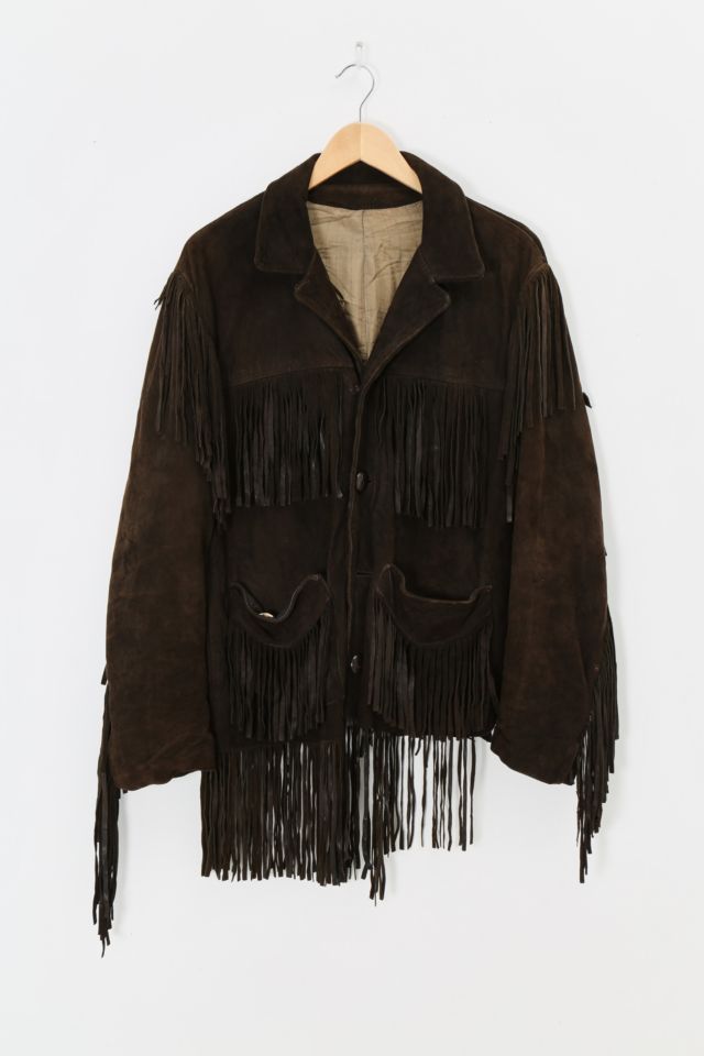 Urban Renewal One-Of-A-Kind Brown Suede Tassel Jacket | Urban Outfitters UK