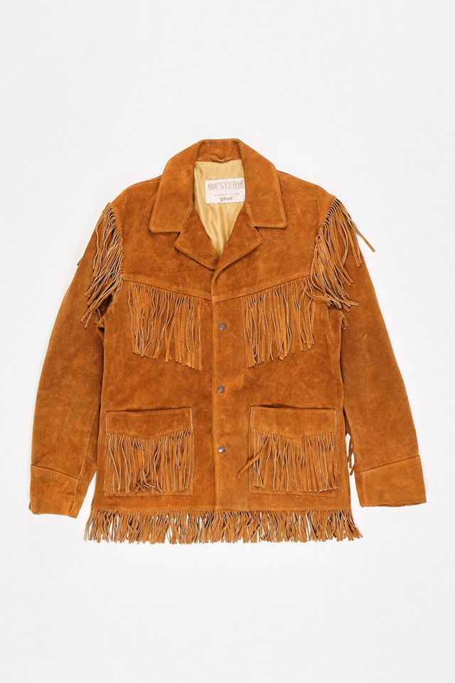 Urban Renewal OneOfAKind Schott Suede Tassel Jacket Urban Outfitters UK