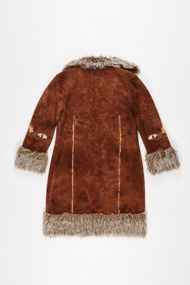 Urban Renewal One-Of-A-Kind Embroidered Faux Fur Trim Coat  #2