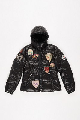moncler logo patch puffer jacket