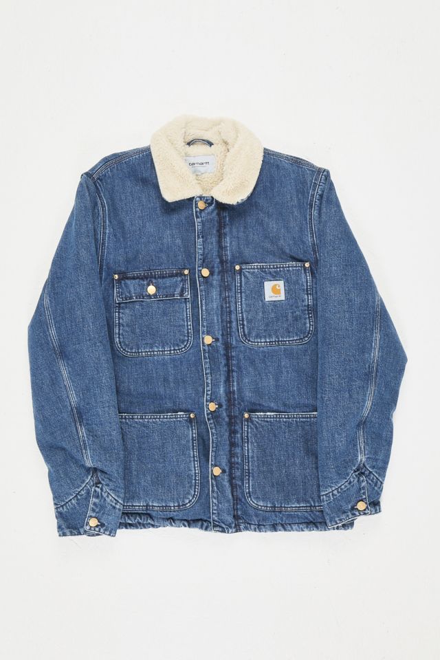 Carhartt fleece hotsell lined denim jacket