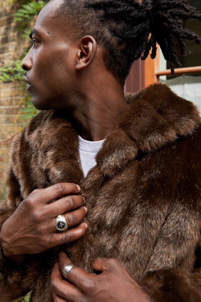 Urban Renewal Vintage Brown Faux Fur Short Coat #3