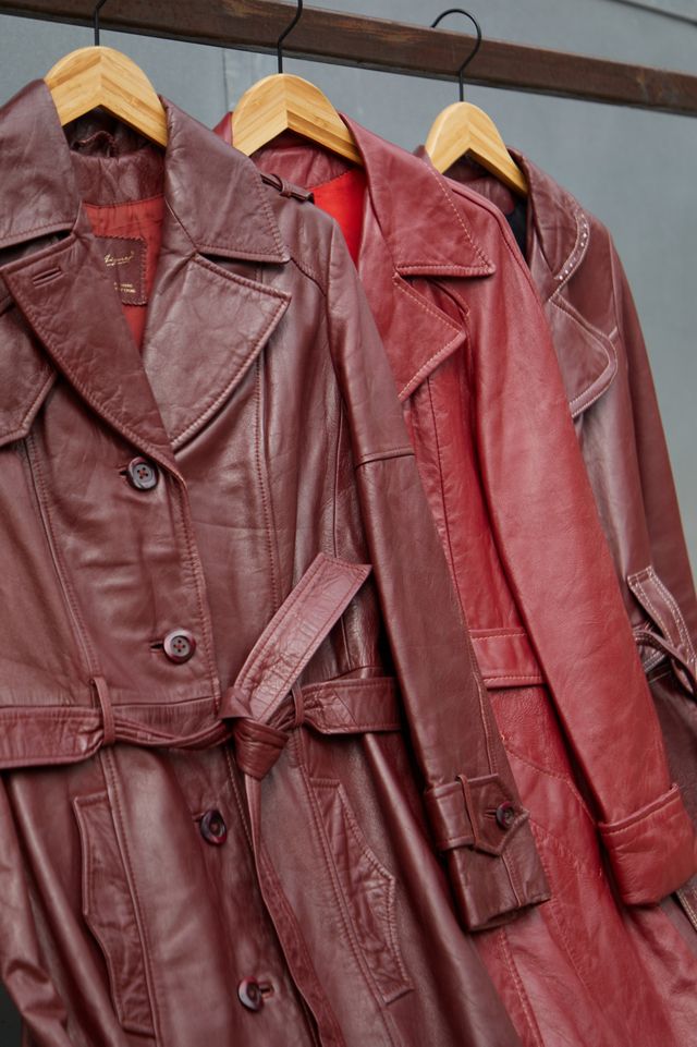 Urban Renewal Cherry Red Leather Trench #1