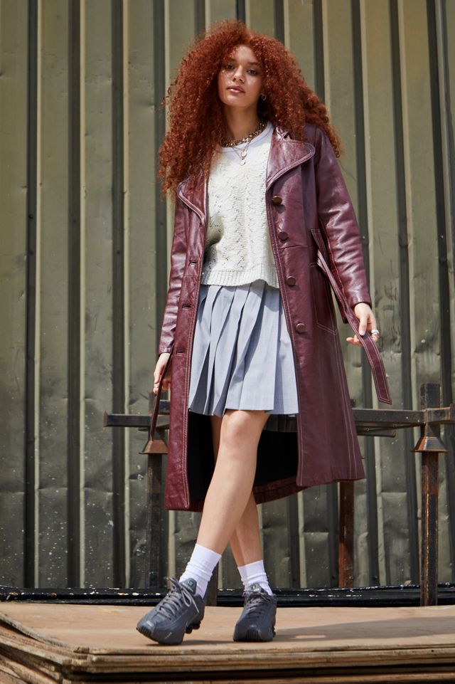 Urban Renewal Cherry Red Leather Trench #3