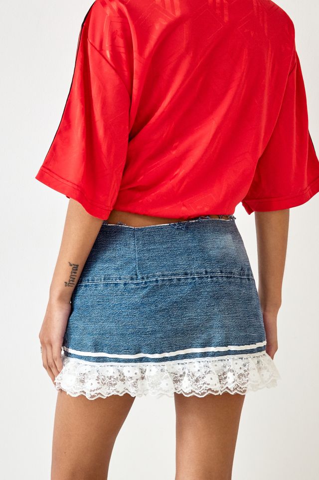 Urban Renewal Remade From Vintage Denim & Lace Rara Skirt | Urban ...