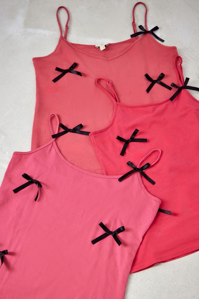 Urban Renewal Remade From Vintage Pink Bow Jersey Cami  #1