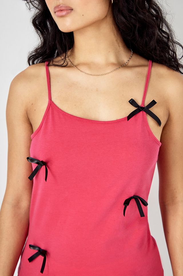 Urban Renewal Remade From Vintage Pink Bow Jersey Cami  #2