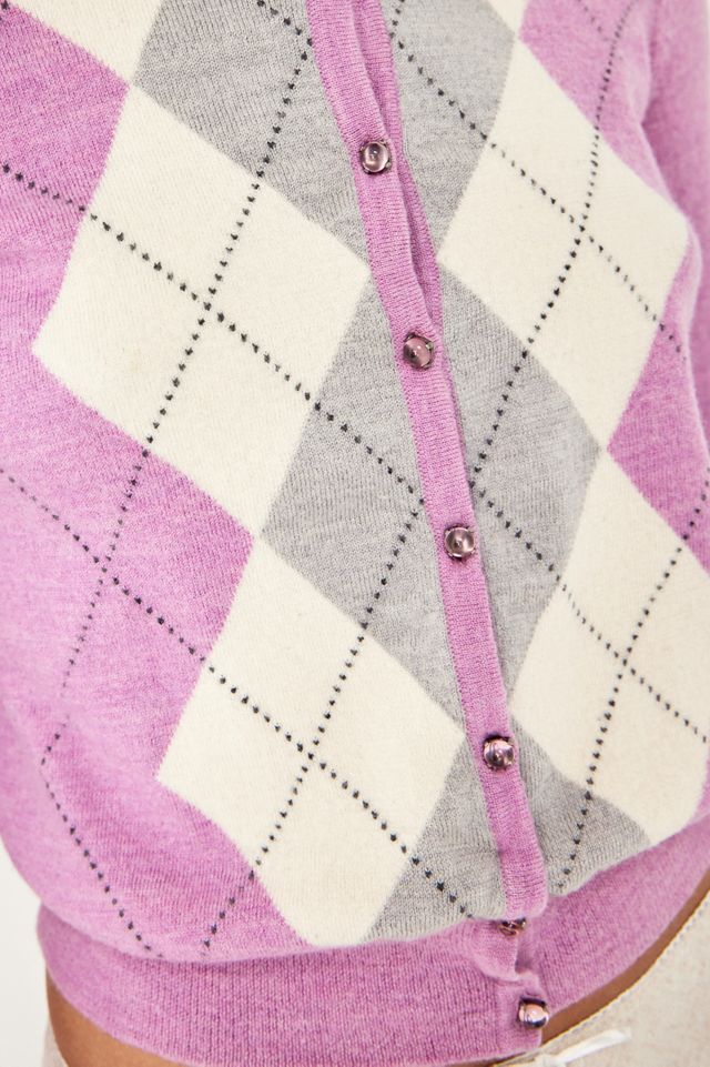 Urban Renewal Vintage Pink Argyle Cardigan #3
