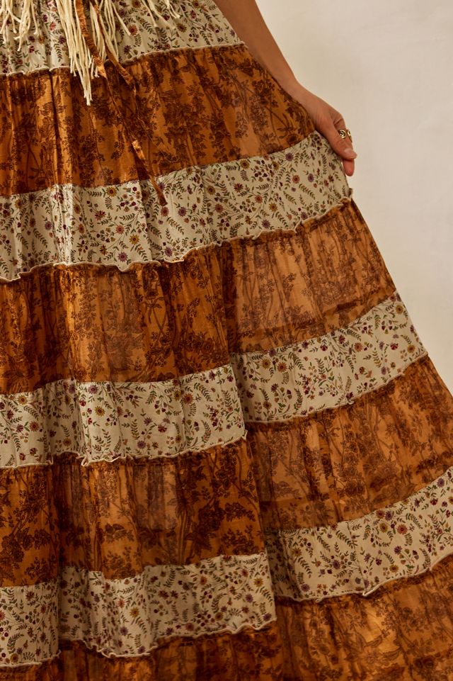 Urban Renewal Made From Remnants Paisley Silk Maxi Skirt  #3