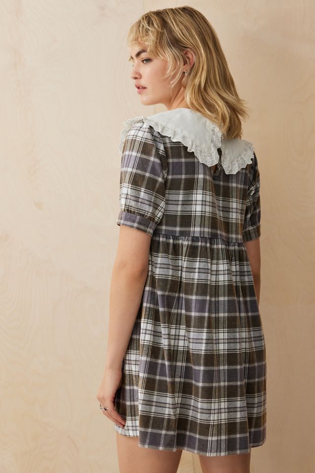 Urban Renewal Made From Remnants Flannel Babydoll Mini Dress #3