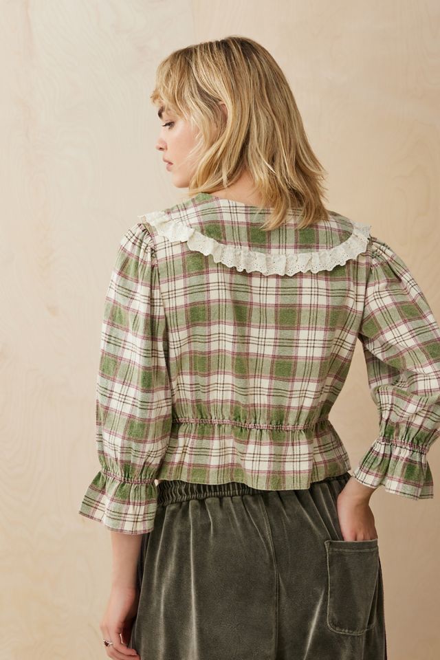Urban Renewal Made From Remnants Flannel Collared Blouse #3