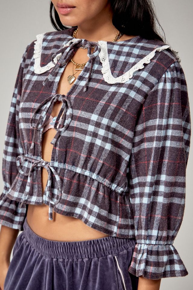 UO Flannel Collared Blouse #1