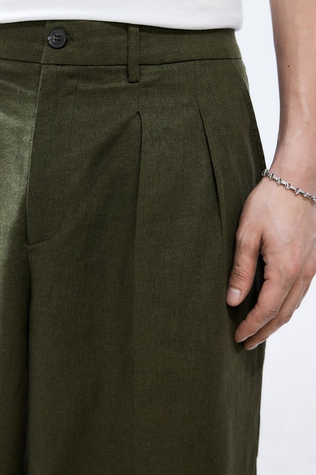 Archive At UO Khaki Linen Mensie Shorts  #2