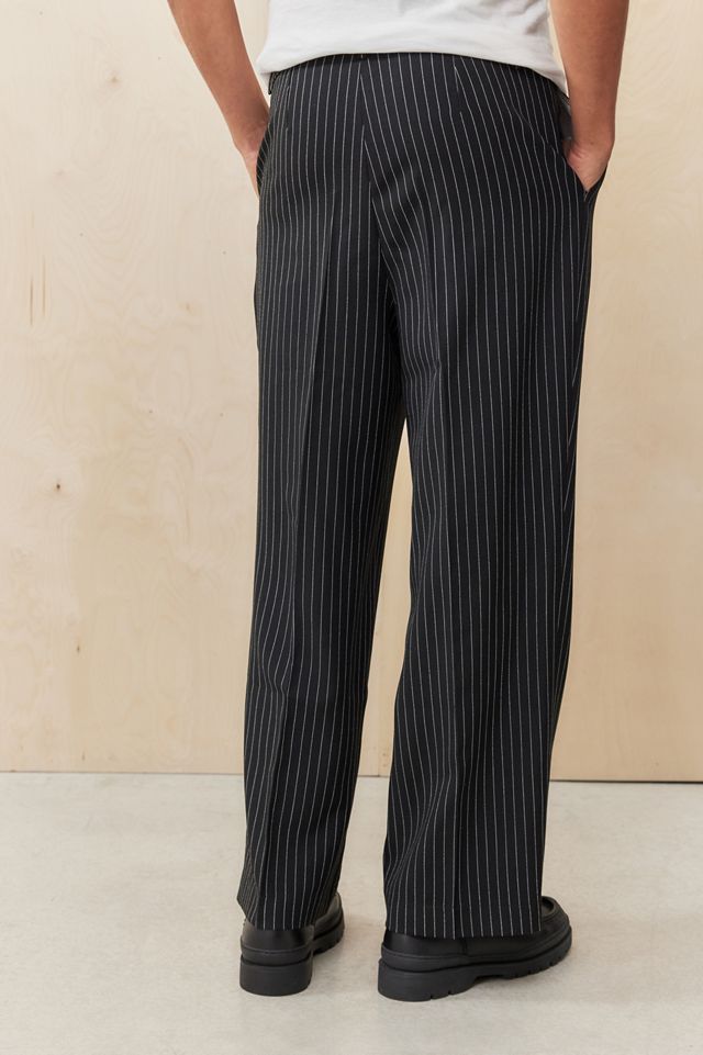 Archive At UO Black Pinstripe Ash Wide Leg Trousers | Urban