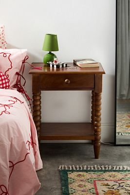 Brown Spindle Nightstand