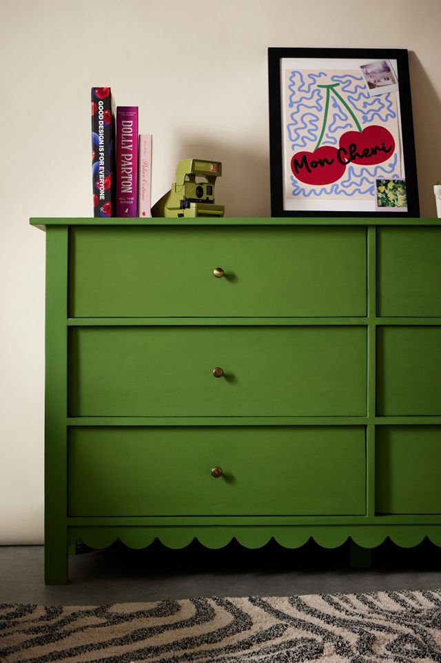 Green Primrose 6-Drawer Dresser #1
