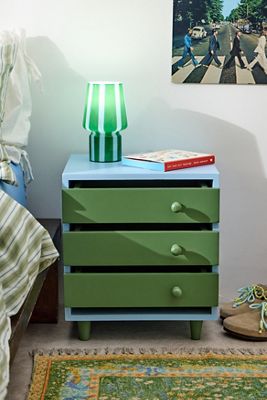 Mesa de Noche Locker Azul y Salvia